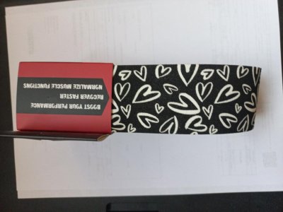 KinezioEpostape bavlna 5 cm x 5 m - Designe - Srdíčka černá